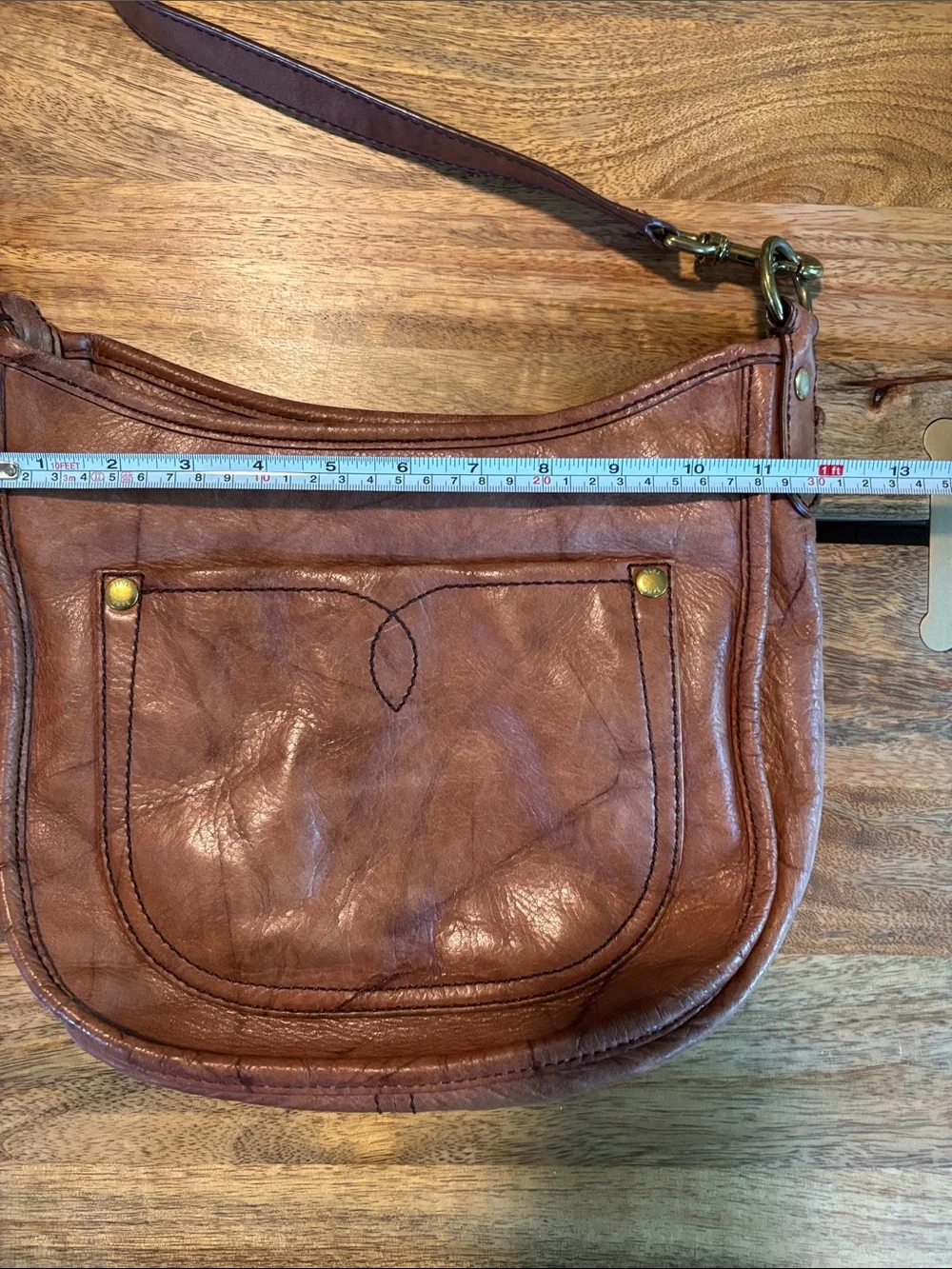 Frye Chestnut Brown Leather Shoulder Crossbody - Picture 10 of 12